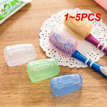 1 ~ 5ШТ комплект цветни калъфи за четка за зъби за пътуване на открито, защитен калъф, удобен за носене калъф за четка за зъби за баня