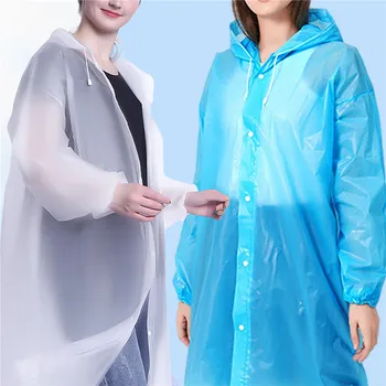 1 бр. за многократна употреба от висок клас дъждобран EVA унисекс, дебели непромокаеми дрехи за дъжд, Женски мъжки водоустойчив дъждобран за къмпинг костюм