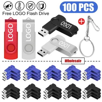 100ШТ / Флаш-Памет на Едро USB Флаш Памет Няколко цветови 4 GB 8 GB 16 GB 32 ГРАМА 64 GB Флаш Памет Безплатен Потребителски Лого