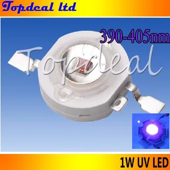 10шт 1 W Высокомощный UV-светодиод390-405нм Ultra Voilet led 3.2-3.8 В 350мА 6-7Лм led крушка