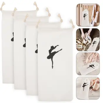 10ШТ Нежни дамских балет пуантов, чанта за танцово обувки, чанта за съхранение на балетни обувки, чанта за връзките, джоб