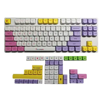 135 клавиши на Клавиатурата Ice Cream Theme Keycap на английски, японски, корейски, тайландски, руски език, механична клавиатура със собствените си ръце, термосублимационный профил XDA от PBT