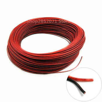 2-пинов 22AWG Червено-черен led индикатор на Съединителната линия Мед авто аудио кабел Електрически кабели високоговорители