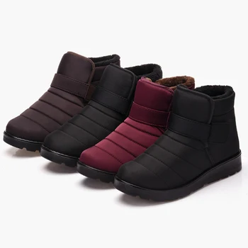 2022 Нови непромокаеми зимни обувки, мъжки Зимни изолирана плюшени ботильоны унисекс, плюс размер 46, нескользящая топло памучен обувки за двойки