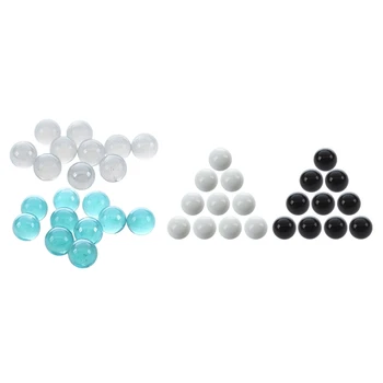 40шт Мраморни топки 16 мм Стъклени Топчета Knicker Стъклени топки за Украса на Цветни Късове Играчка Синьо и прозрачно и черно-бяло