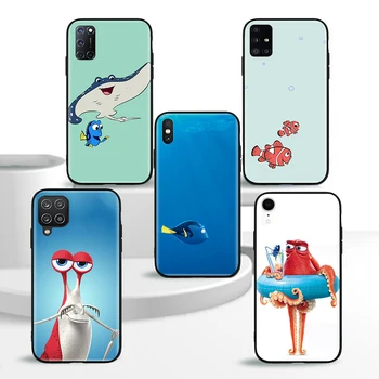 G-44 Finding Nemo Черен Мек Силиконов Калъф за iPhone XR XS Max X 15 Pro 6 6s 7 8 Plus SE 2020