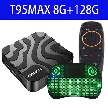 H618 Smart TV Box T95 MAX Android 12 6K 3D, Wifi 2,4 G и 5,8 G Ram 8G Rom 128 GB 64 GB БТ мултимедиен плейър Google Voice Бързо Телеприставка