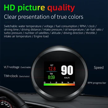 HUD P11 OBD2 OBD 2 GPS Авто Главоболие HUD Дисплей Автомобилен измерване на Скоростта Turbo Boost Temp Eletronicos Сензор Четец на Код Auto projetor