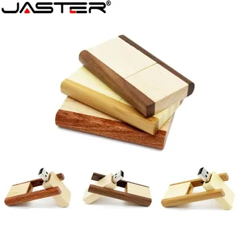 JASTER USB 2.0 Въртящи се Дървени usb флаш памет pendrive 4GB 64GB 16gb 32gb memory stick usb сватбени Подаръци 1БР безплатен потребителски лого
