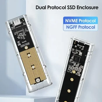 M. 2 NVMe SSD Корпус Адаптер Без Инструменти Алуминиев Корпус USB C 3.1 Gen 2 10 gbps до NVMe PCIe Външен корпус за M2 NVMe SSD