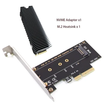 M. 2 Конвертор NVMe SSD NGFF В PCIE X4 Карта M Key PCI-e PCI Express 4X В SSD M2 PCIE Адаптера с Алуминиев Радиатор