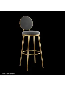 Nordic light луксозен бар стол Nordic стол прост, модерен бар стол начало на облегалката на високия стол на предния бар стол
