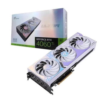 RTX 4060 Ti 8-пинов цветен GeForce DUO Ultra Без захранващ кабел OC VGA, карти памет 8 GB, графична карта GPU.