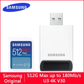 SAMSUNG PRO Plus е Карта Памет и 128 GB Флаш Памет SD-Карта 256 GB U3 4K V30 Високоскоростни SD Карти 512 GB Full HD Видео Камера