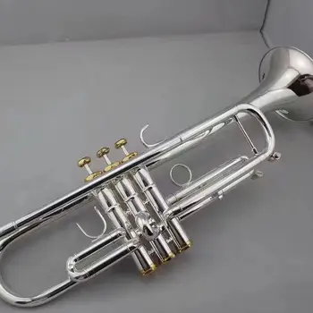 Trompeta stradivari, instrumento de LT197GS, Bb, mÃºsica profesional, chapado en oro, nuevo