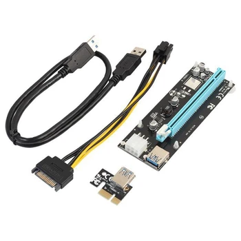 USB 3.0 Mini PCI-E ДО Pcie PCI Express От 1X До 16X Удължител Странично Card Адаптер SATA 6Pin захранващ Кабел За Майнинга БТК
