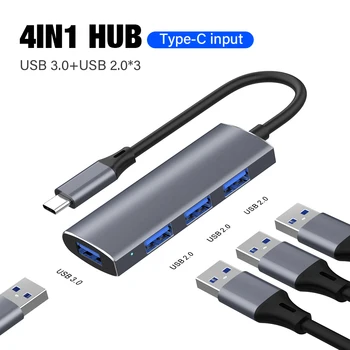 USB C USB 3.0 ХЪБ Високоскоростен 4-Портов мультиразветвитель Адаптер OTG За Samsung, HUAWEI, Xiaomi Macbook Pro 15 Air Lenovo Аксесоари