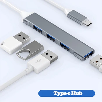 USB C ХЪБ USB 3.0 ХЪБ Type C 4-Портов Мультиразветвительный OTG Адаптер за Macbook Pro 13 15 Air Mi Pro HUAWEI Компютърни Аксесоари