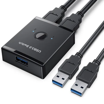 USB-ключ за общ достъп 1 2 Изхода с кабели от 2 теми, 2-Портов USB-Периферна Switch, Hub, Щепсела и да Играе за принтер / Друго USB устройство