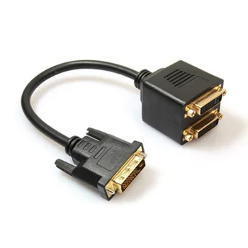 Адаптер DVI-сплитер DVI-D за свързване на два конектори DVI-I за свързване на два конектори DVI-I, за да се свържете видео-Y кабел-сплитер кабел-адаптер