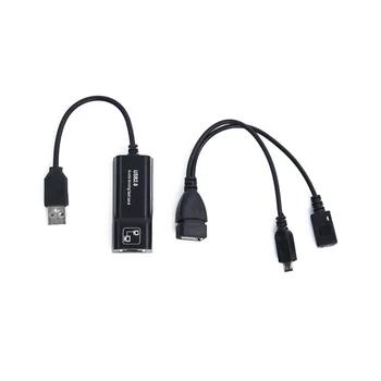 Адаптер USB 2.0, RJ-45 с Адаптерным Кабел Mirco OTG USB 2.0 Ethernet LAN за Amazon Fire TV 3 или Stick GEN 2