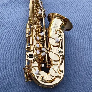 Алт-саксофон Japan 275 Eb, Ново записване, Месинг, покрита със Златист лак Музикален инструмент Ми-бемол Саксофон с аксесоари в калъф