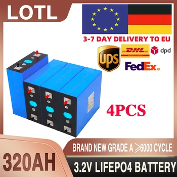 Батерия LiFePO4 клас A 3.2 В 320 Ah Акумулаторна елементи за слънчевата енергия Домашно литиева батерия домашна храна 12 В 24 В 48 В наличност