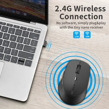 Безжична мишка с USB приемник, многорежимная безжична мишка за компютър, лаптоп, КОМПЮТЪР Macbook, мишка с честота от 2.4 Ghz и резолюция 1600 dpi
