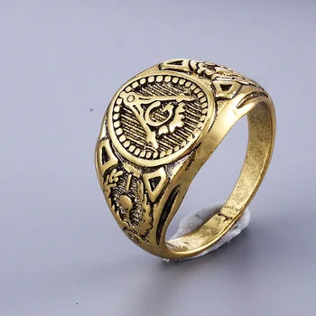 Винтажное класически пръстен с масонска логото за мъже, готик пънк, трендови вечерни бижута, аксесоари, подаръци, търговия на Едро,