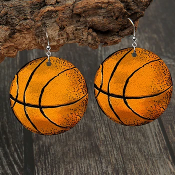 Дамски реколта баскетболни обеци, бижута за уши, спортни висящи аксесоари