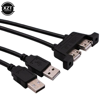 Двоен Свързан удължителен кабел USB2.0 С дупки за винтове С уши ви Позволява да Затегнете Двоен USB-дефлекторный кабел 0,5 / 0,3 м