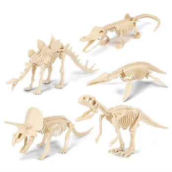 Детска играчка-пъзел, имитирующая Костите на скелета на динозавър, Учебни помагала, мини-играчки от костите от Динозавър, Скелет на Динозавър, Събрани Модели Играчки