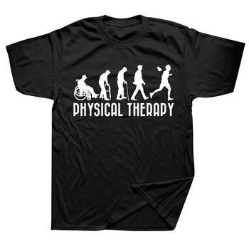 Еволюцията на Физиотерапия Забавни Тениски PT Терапия С Графичен Дизайн, Градинска Облекло От Памук, Подаръци За Рожден Ден, Лятна Стилна Тениска За Мъже