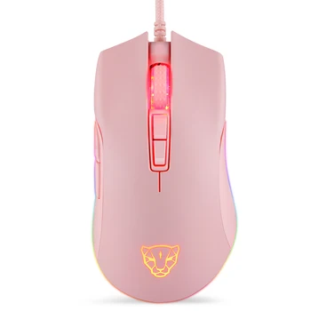 Жичен детска мишката Motospeed V70 USB, RGB-мишка с ергономичен дизайн, 8-степенна корекция на DPI, Широка съвместимост за геймърски преносими КОМПЮТРИ