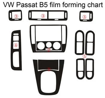 За Volkswagen VW Passat B5 Вътрешна Централна контролен панел, Врата копчето, 3D/5D Стикери от карбон, стикери за стайлинг на автомобили, аксесоари