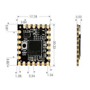 За таксите, разработка на Raspberry Pi Pico с отвор за пробиване RP2040-Core-A Многофункционална двуядрен процесор RP2040, B