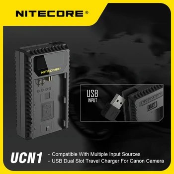 Зарядно устройство Nitecore UCN1 USB С два Слота За Canon EOS LP-E6 LP-E6N LP-E8 с акумулаторна Батерия dc 5v/2A