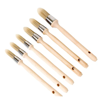 Инструмент за боядисване на кантове от 6 теми с тапицерия дървена дръжка, четка за рисуване, 3 размера