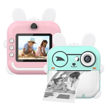 Камерата за топлинна, мигновен печат на снимки с 2 ролки термобумаги, преносима скъпа камера, мультяшные играчки за момичета и момчета на възраст от 3 години