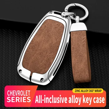 Кожен калъф за ключове от кола с сплав, защитната обвивка на автомобилния ключодържател Chevrolet Onix Equino Cruze, Orlando Spark, Sonic
