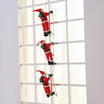Коледна Подвесная Стълба за вдигане на прозорец, Украса, Дядо Коледа, Празнична Подпори, Домашен декор
