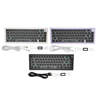 Комплект клавиатура ABS корпус Bluetooth 5.0 Свързване на клавиатурата DIY Комплект С възможност за гореща подмяна на Три режима с RGB за Android за домашна употреба