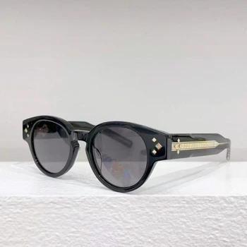 Луксозни Модни Vintage Слънчеви очила DIAMOND R21 С масивни метални вложки от ацетат В храмовете В ретро-кръгла стил За жени A + Високо качество