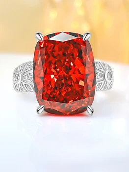 Луксозно, луксозно, прост пръстен от сребро, украшенное высокоуглеродистыми диаманти, темперамент