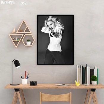 Мадона Музикална звезда Плакат Художествена печат на платно Картина Стенни пана хол начало декор (без рамка)