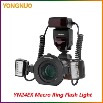 Макрокольцевая Светкавица Yongnuo YN24EX YN24 EX E Speedlite TTL с Двойна Глава Светкавица 2 * + 4 * Преходни Пръстени за Камери Sony и Canon