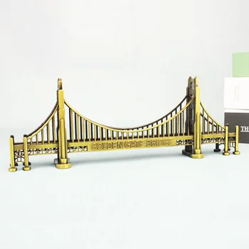 Метален модел на моста Голдън Гейт Достопримечательное сграда Сан Франциско, САЩ Туристически Сувенир Предмети от домашния декор Елементи на интериора Коледни Подаръци