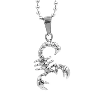 Модерен Малък медальон във формата на Скорпион, бижута от неръждаема стомана, домашни Любимци, Висулка във формата на Скорпион в байкерском стил за жени, момичета, дете подарък SWP0650