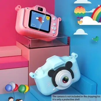мультяшная скъпа мишка Калъф за цифров фотоапарат за деца, Корпуса на камера е Водоустойчив силиконов калъф моющийся силикон устойчив на удари