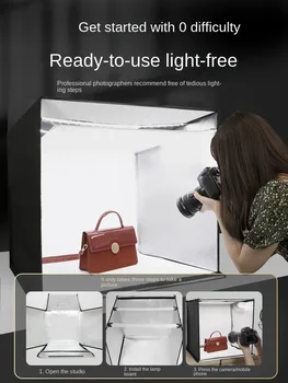 Нова настолна палатка за фото студио Преносим настолен светлина кутия за стрелба Комплекти за фото студио Led светлини Софтбокс Лайтбокс 6 цвята